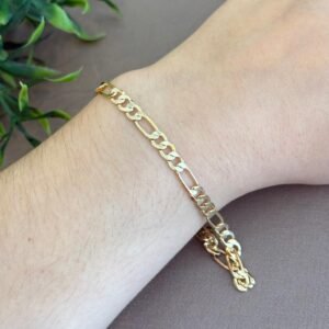 Pulseira masc folheada a ouro 18k