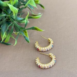 Argola semijoia banhada a ouro 18k