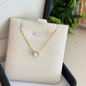 Gargantilha ponto de luz coração - folheada a ouro 18k